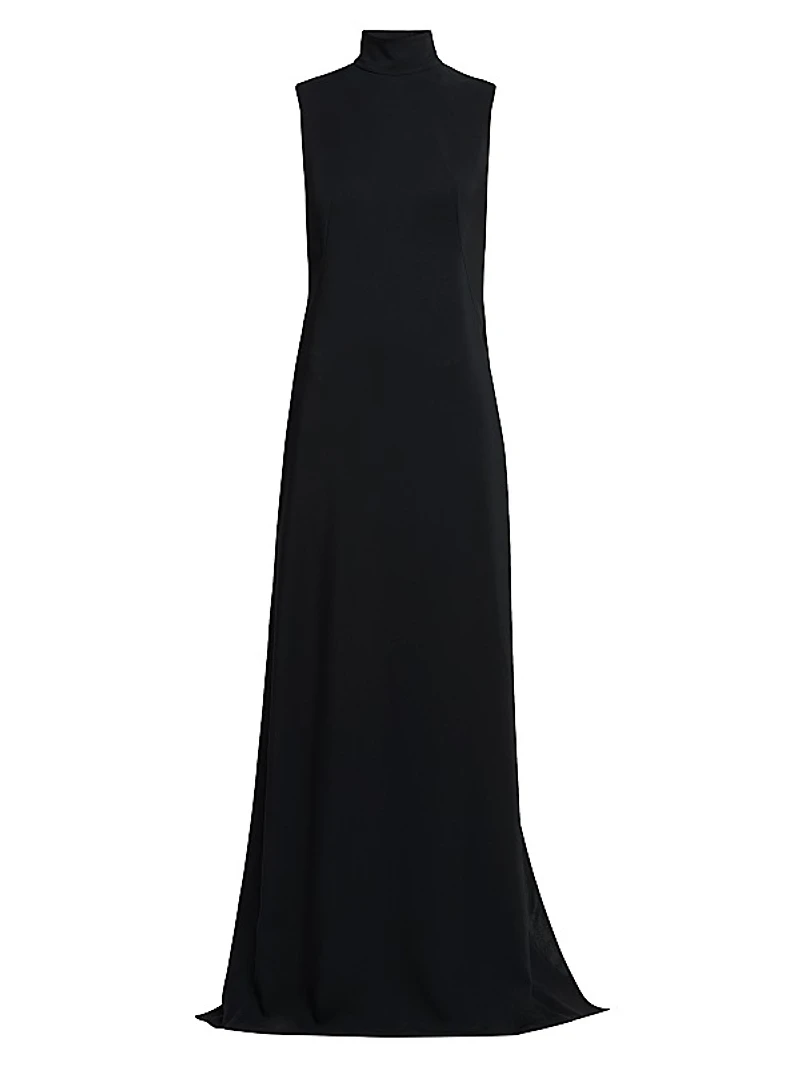 Matte Jersey & Satin Cut-Out Gown