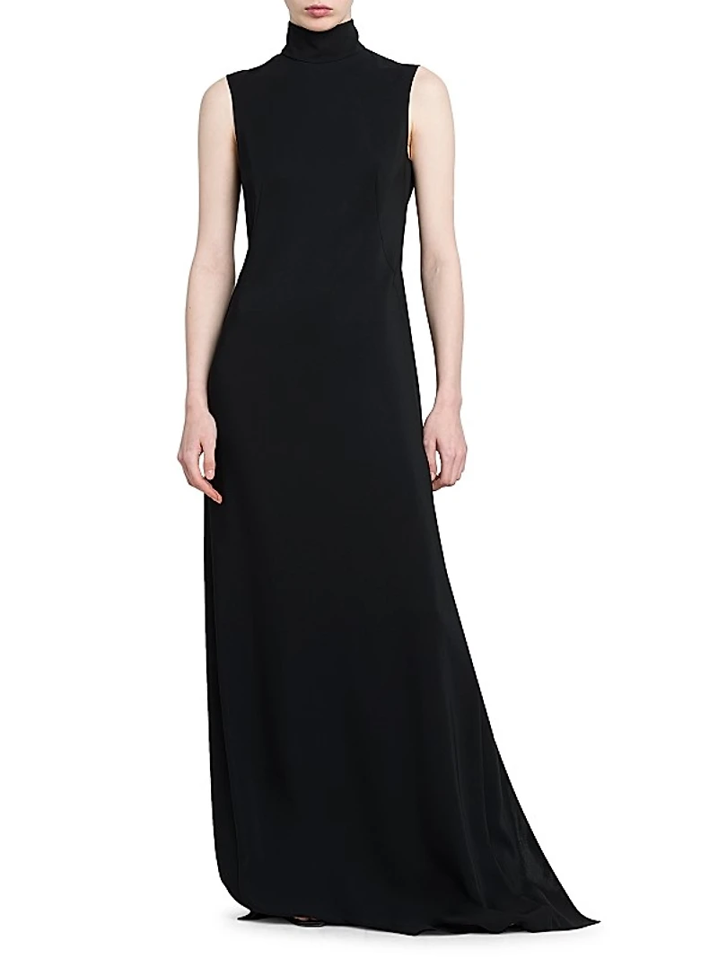 Matte Jersey & Satin Cut-Out Gown