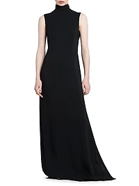 Matte Jersey & Satin Cut-Out Gown