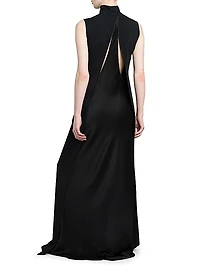 Matte Jersey & Satin Cut-Out Gown
