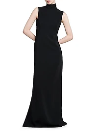 Matte Jersey & Satin Cut-Out Gown