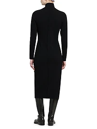 Cashmere-Blend Seamed Knit Dress