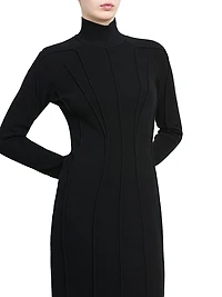 Cashmere-Blend Seamed Knit Dress