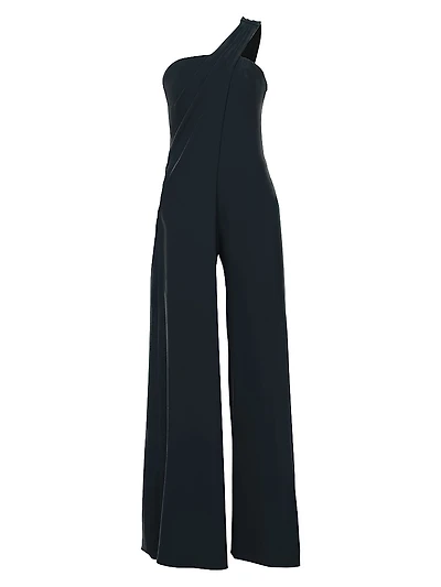 Crepe One-Shoulder Jumpsuit