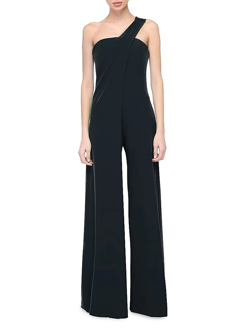 Crepe One-Shoulder Jumpsuit