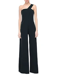 Crepe One-Shoulder Jumpsuit