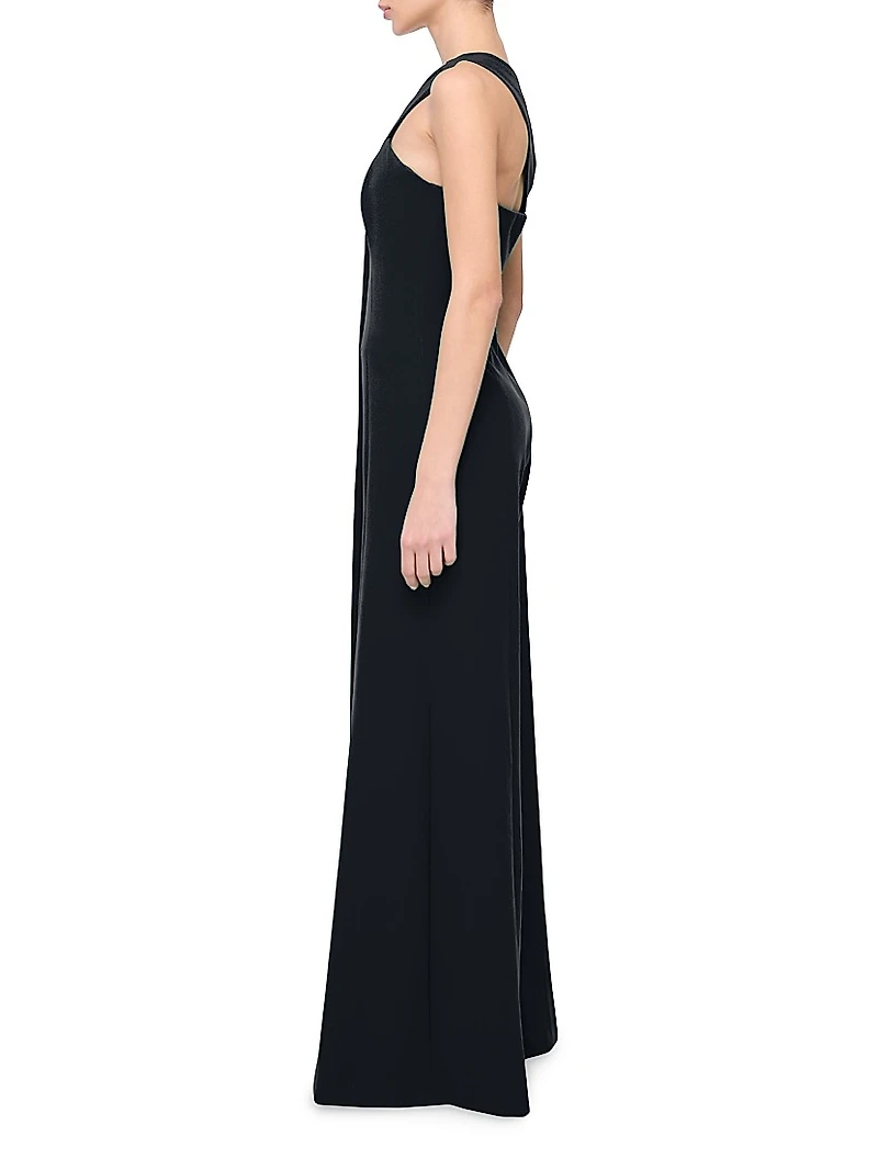 Crepe One-Shoulder Jumpsuit