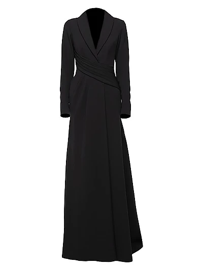 Draped Tuxedo Dress