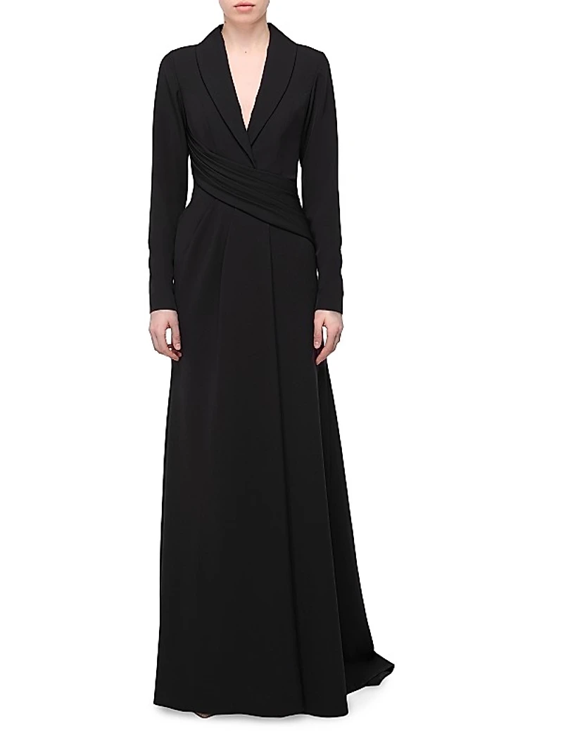 Draped Tuxedo Dress