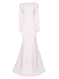 Embellished Crepe Fishtail Gown