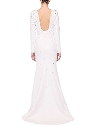 Embellished Crepe Fishtail Gown