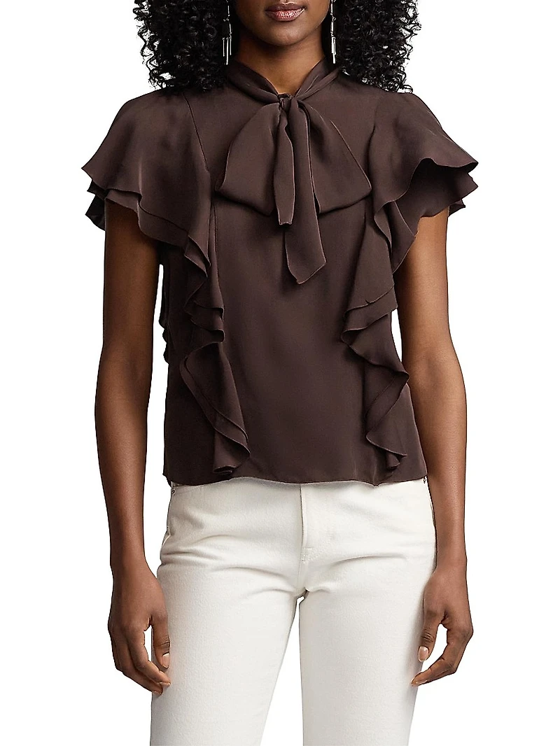 Malen Silk-Blend Satin Blouse