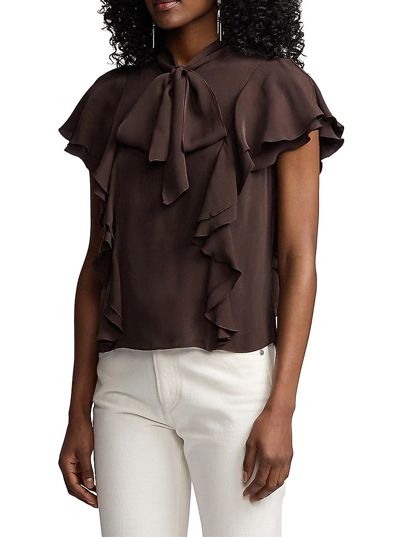 Malen Silk-Blend Satin Blouse