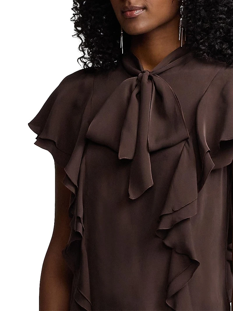 Malen Silk-Blend Satin Blouse