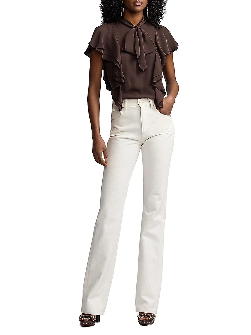 Malen Silk-Blend Satin Blouse