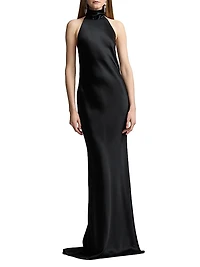 Chilton Satin Halter Gown