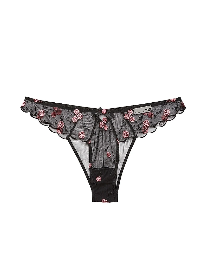 Rose Vine Embroidered Cheeky Panty
