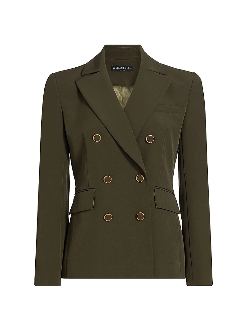 Arielle Crepe Double-Breasted Blazer