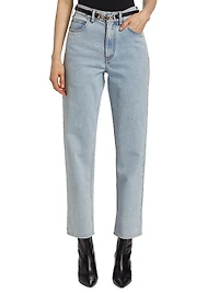 Emmett Belted Straight-Leg Jeans