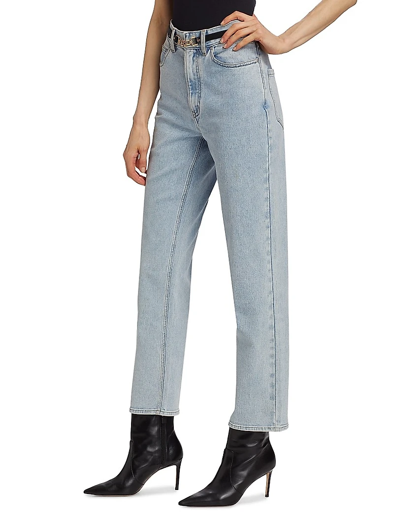 Emmett Belted Straight-Leg Jeans