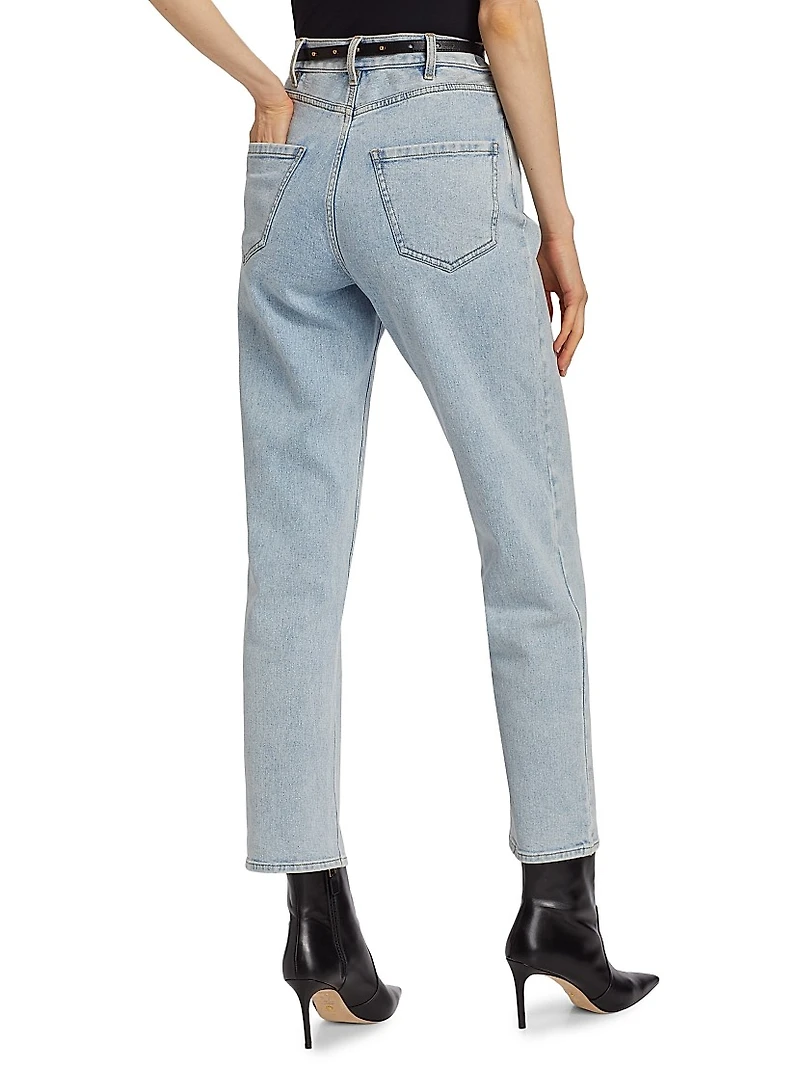 Emmett Belted Straight-Leg Jeans