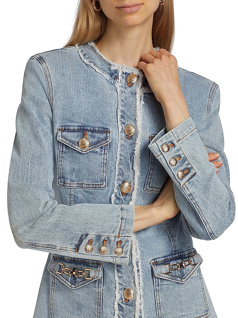 Larsa Frayed Denim Jacket