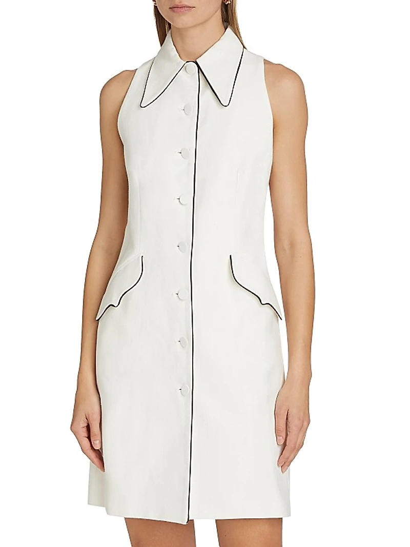 La Coleccionista Candelaria Cotton-Blend Sleeveless Shirtdress