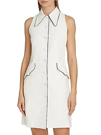 La Coleccionista Candelaria Cotton-Blend Sleeveless Shirtdress