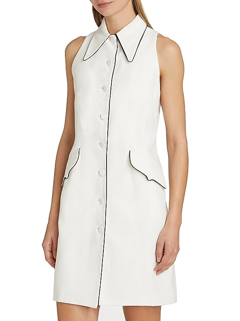 La Coleccionista Candelaria Cotton-Blend Sleeveless Shirtdress
