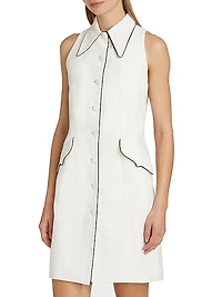 La Coleccionista Candelaria Cotton-Blend Sleeveless Shirtdress