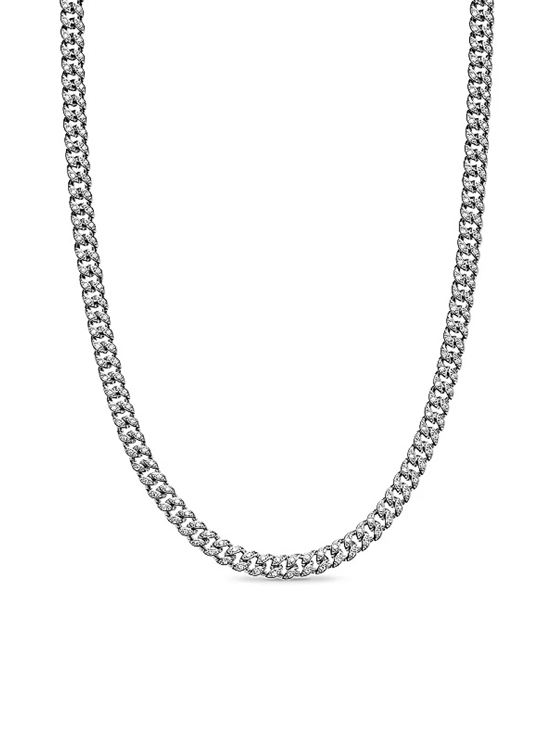 Curb Chain Necklace in Platinum