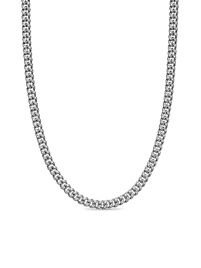 Curb Chain Necklace in Platinum