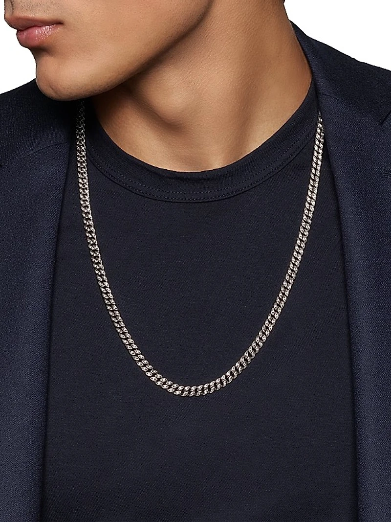 Curb Chain Necklace in Platinum