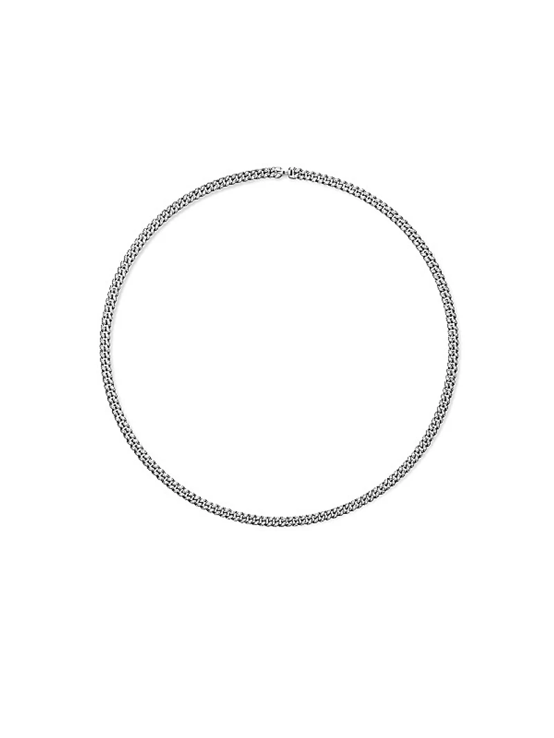 Curb Chain Necklace in Platinum
