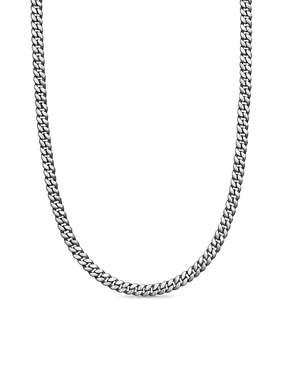 Curb Chain Necklace Platinum, 6MM