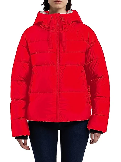 Admiral Cropped Hooded Puffer Jacket