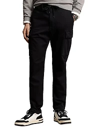 Stretch-Cotton Drawstring Cargo Pants