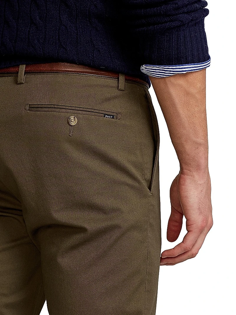 Stretch-Cotton Flat-Front Pants