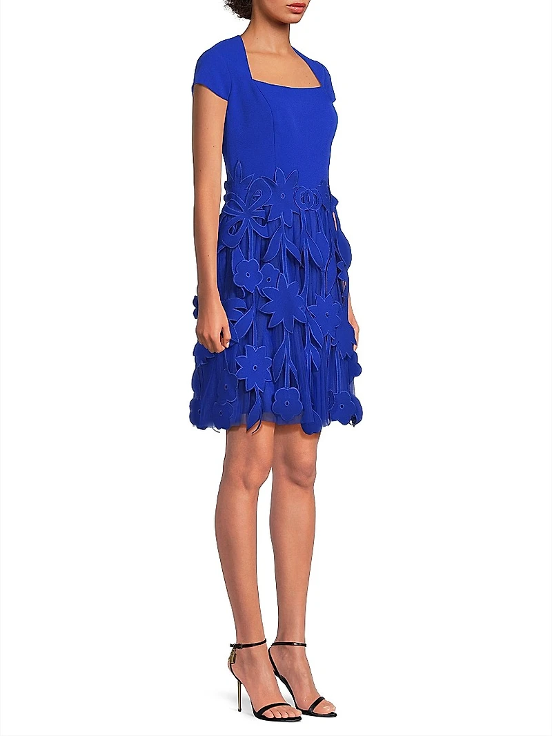 Crepe Fit & Flare Dress