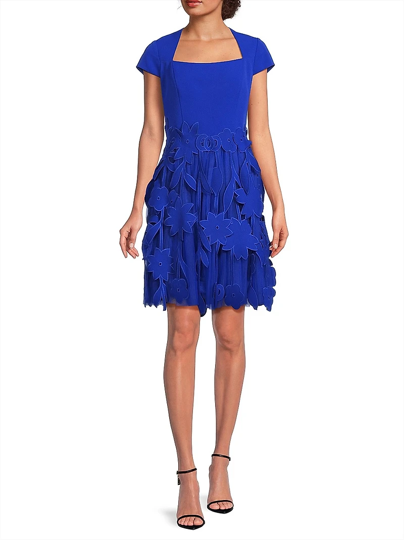 Crepe Fit & Flare Dress