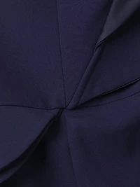 Ruffle Crepe One-Shoulder Gown