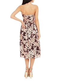 Mandy Metallic Floral Strapless Dress