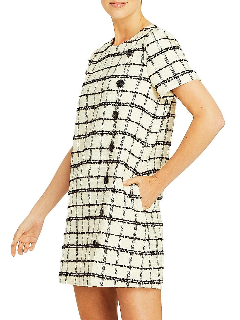 Isolde Cotton-Blend Tweed Short Sleeve Minidress