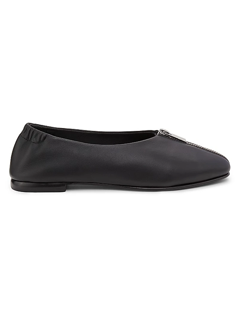 Eden Zipper Leather Flats