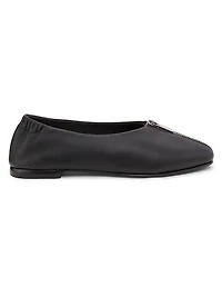 Eden Zipper Leather Flats
