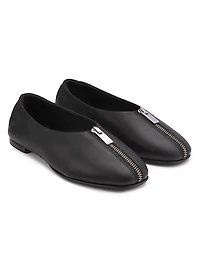 Eden Zipper Leather Flats