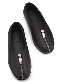 Eden Zipper Leather Flats