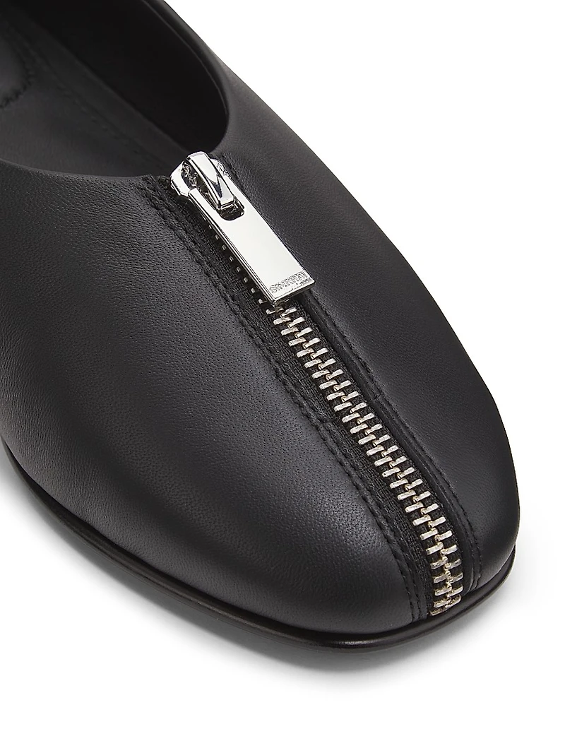 Eden Zipper Leather Flats