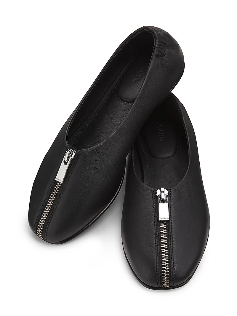 Eden Zipper Leather Flats