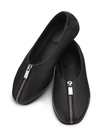 Eden Zipper Leather Flats